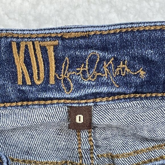 Kut from the Kloth Jeans Womens Sz 0 Blue Katy Boyfriend Straight Mid Rise 26x28 - Picture 10 of 13